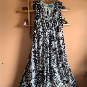 High-Low Black & White Dress